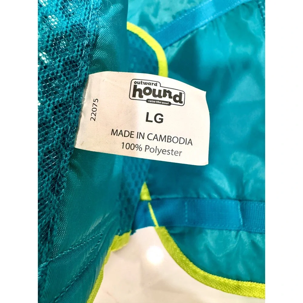 Outward Hound Dog Life Jacket Large LG Lime Green Teal Water Safety Vest